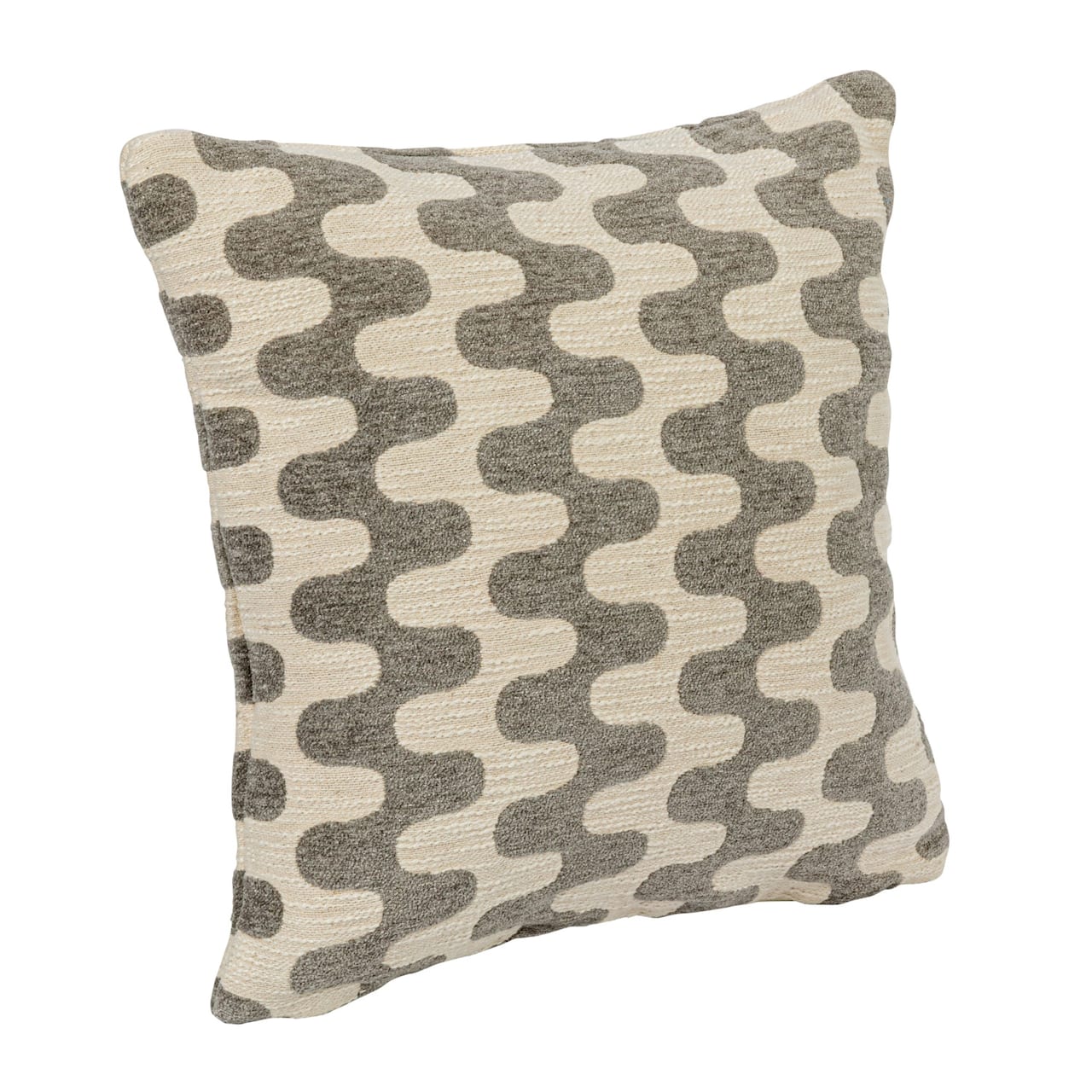 Hello Honey® Natural & Gray Abstract Pattern Woven Cotton Jacquard Pillow